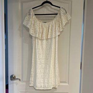 Cream off the shoulder dress